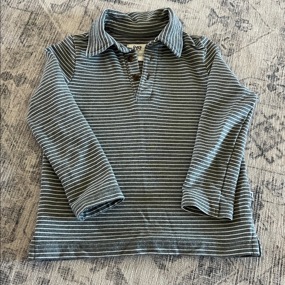 Little Sleepies Gray Striped Shirt